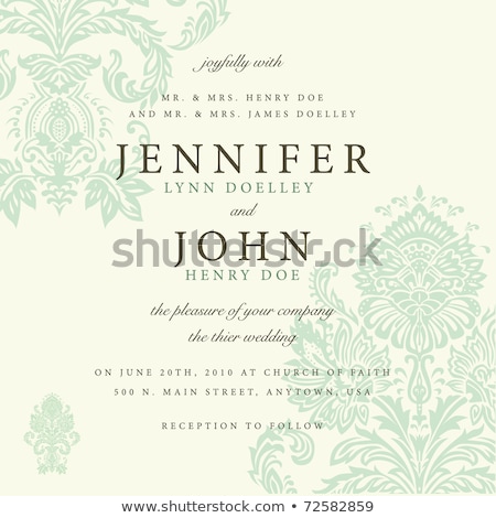 Zdjęcia stock: Vintage Lace Damask Invitation