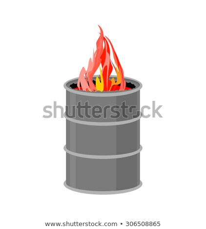 Stockfoto: Barrel With Fire Fire For Homeless To Become Warmer Vector Il
