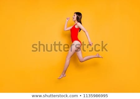 Stock photo: Bikini Fitness Girl In Red Swimsuit