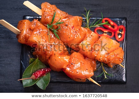 Stock fotó: Raw Chicken Skewers