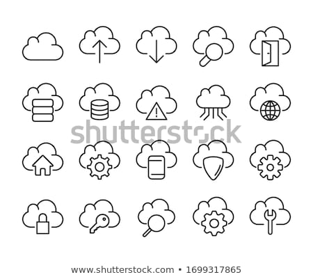 Zdjęcia stock: Cloud Storage Icons Set Outlined Thin Line Design For Web And Mobile App