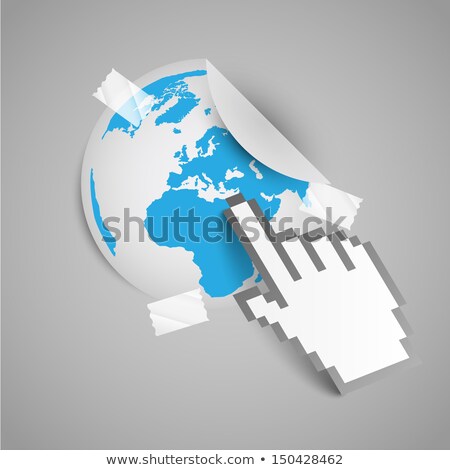 Stock photo: Paper Cursor Shows The Map Of The World