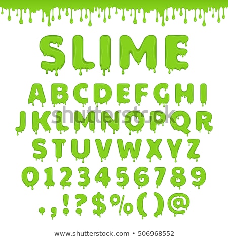 Сток-фото: Green Slime Font Set Vector