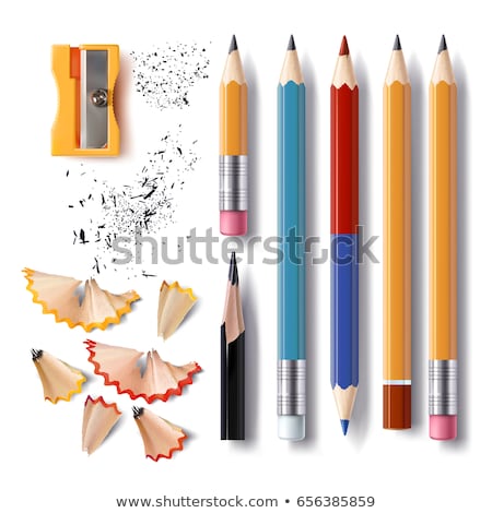 Stockfoto: Pencil Sharpener And Sharpening Shavings