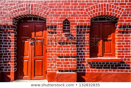 ストックフォト: Old Brick Walls Of Historic Houses In Typical Structure