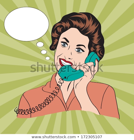 Zdjęcia stock: Popart Comic Retro Woman Talking By Phone