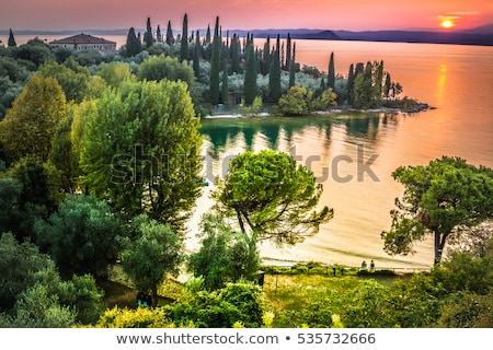 ストックフォト: Sunset Over The Lake Garda