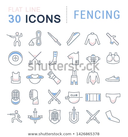 Stock fotó: Fencing Line Icon