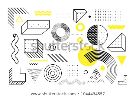 Stock photo: Minimalist Abstract Black And White Background With Circles And Black Leaves