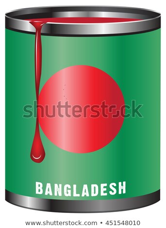 Stock fotó: Tin With Paint Flag State Of Bangladesh