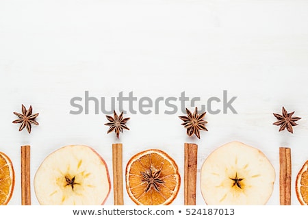 Сток-фото: Christmas Food - Mulled Wine Background Decorative Frame Of Spice Ingredients - Anise Stars Cinna