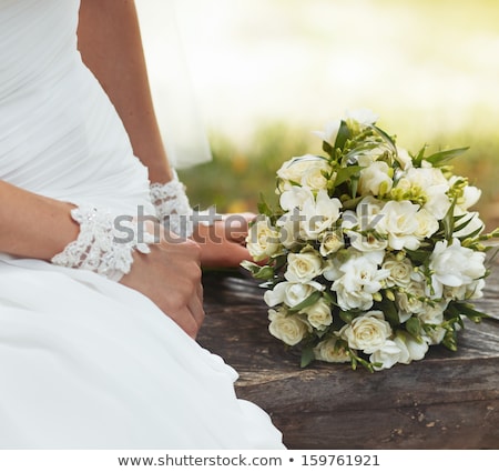 Сток-фото: Wedding Bouquet On A Bench