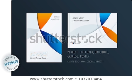 Stock fotó: Material Design Template With Colourful Circles Intersections Creative Abstract Brochure Set Annua