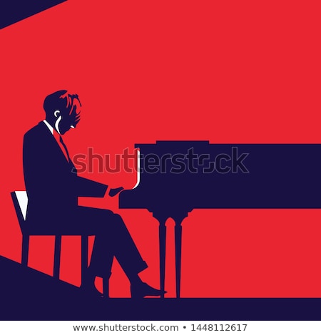 Foto stock: Red Grand Piano Isolated Musical Instrument Vector Illustration