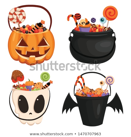 Stock fotó: Set Of Different Halloween Trick Or Treat Bags