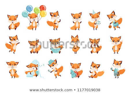 ストックフォト: Cartoon Red Fox Funny Animal Character