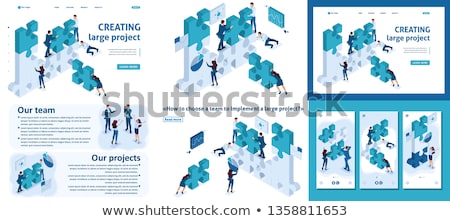 Сток-фото: Isometric Landing Page Set 01