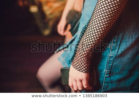 Stock fotó: Woman Wearing Latex Clothes With Whip