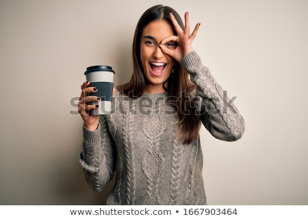 Imagine de stoc: Beautiful Woman Holding Cup Of Coffee