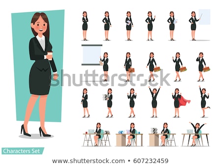 Stock photo: Set Of Cartoon Businesswomen Character Design