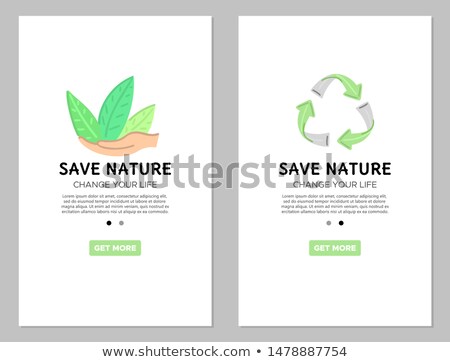 Stockfoto: Mobile Templates Zero Waste Concept App Green Symbols Banner Flyer Brochure Advertising Labe