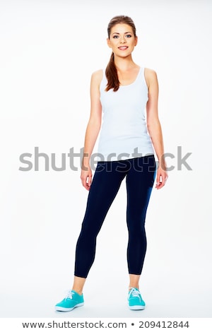 Stock photo: Long Female Legs Against White Background