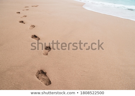 Stock photo: Human Footsteps At The Beach