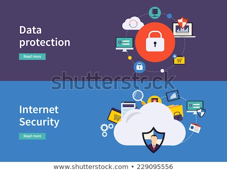 Foto stock: Cloud Computing Security Concept Vector Illustration
