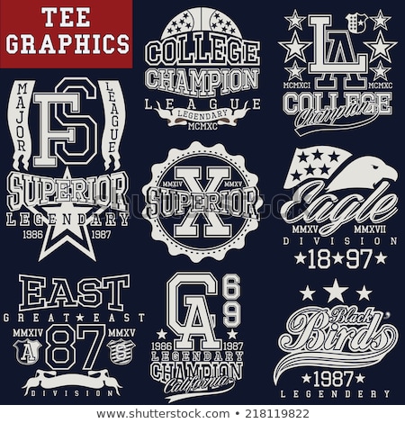[[stock_photo]]: T Shirt Stamp Graphic Set Sport Wear Typography Emblem