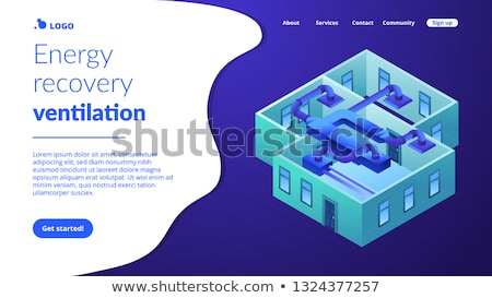 Stock photo: Ventilation System Concept Isometric 3d Landing Page