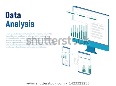 ストックフォト: Flat Isometric Vector Landing Page Template Of Statictical Data Analysis