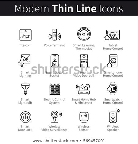 Foto stock: Wireless Sensor Voice Control Icon Vector Illustration