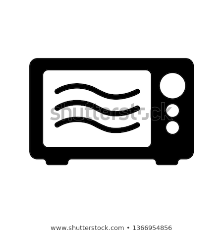 Stock fotó: Flat Vector Icon For Microwave
