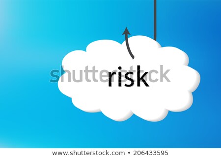 Stock photo: Risk Text Cloud On Blue Back Ground