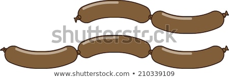 Stock photo: Chain Of Sausages Line Icon