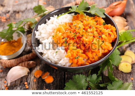 Foto stock: Bowl With Rice And Red Lentils
