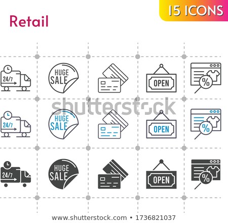 Stok fotoğraf: Business And Sales Yellow Fill Icons Set