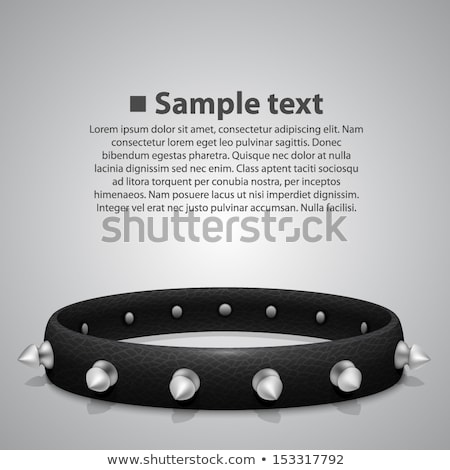 Stock photo: Leather Studded Collar And Chain