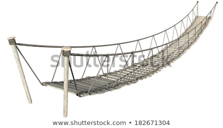 Сток-фото: Rope Bridge On White