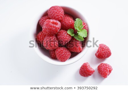 Stock photo: Assortment Fresh Berries In White Bowl Copy Space