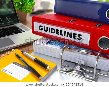 Stock photo: Blue Ring Binder With Inscription Guidelines