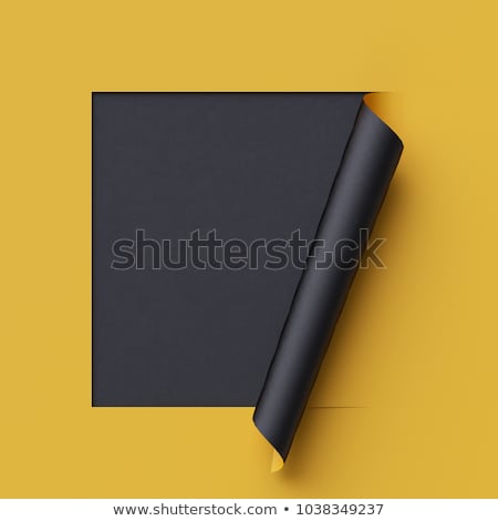 Stock fotó: Blank Black Folded Sheet Of Paper 3d Rendering