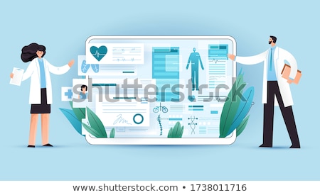 Foto d'archivio: Medical Full Body Screening Software On Tablet