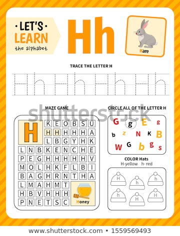 Сток-фото: How To Write Letter H Workbook For Children