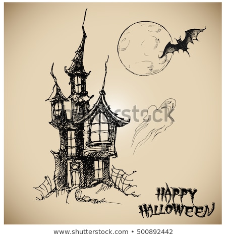 Stok fotoğraf: Happy Halloween Hand Drawn Illustrations