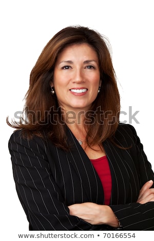 Stockfoto: Alone Wooman Business Portrait In A White Blouse And A Black Skirt Makes Entries In A Notebook Agai