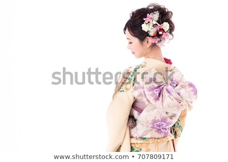 Imagine de stoc: Image Of Attractive Asian Geisha Woman In Traditional Japanese K