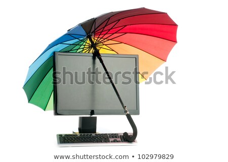 Computer Under Umbrella Imagine de stoc © Elnur