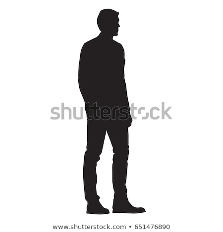 Stock photo: Man Silhouette Isolated On White Background