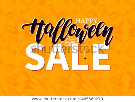 Stock foto: Halloween Sale Card Shopping Witch Vector Illustration